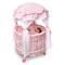 Badger Basket Pink & White Royal Pavilion Round Doll Crib with Canopy & Bedding